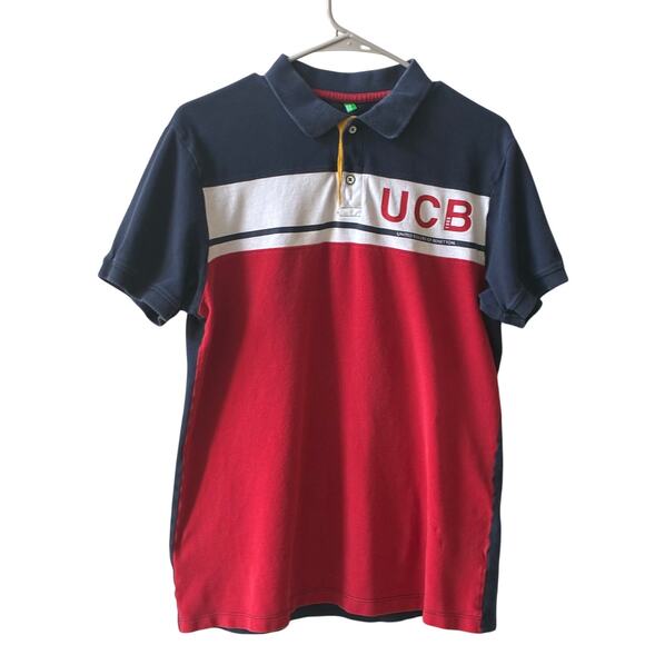 UCB Polo Shirt Boys L Colorblock Preppycore Americana - Picture 1 of 4